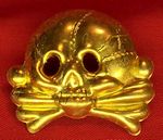 Early SS Skull Pin Gold Condor Legion Spanish Blue Division Azul Cap Badge