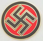 Red and Black Swastika Pin WW2 German Nazi Gold Medal Hakenkreuz Badge