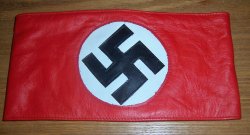 Red Leather Nazi Party Armband German WW2 Nazi NSDAP