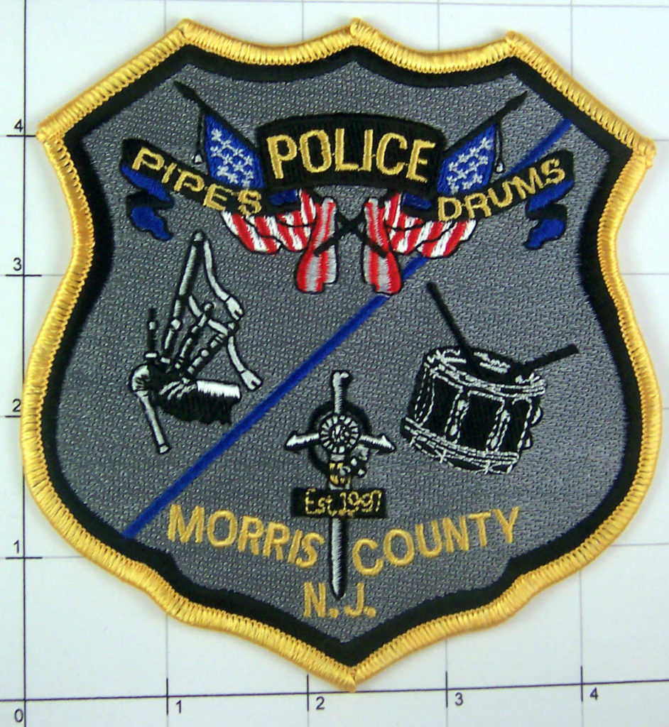 New Jersey Morris County Police Pipes and Drums Bagpipes Patch