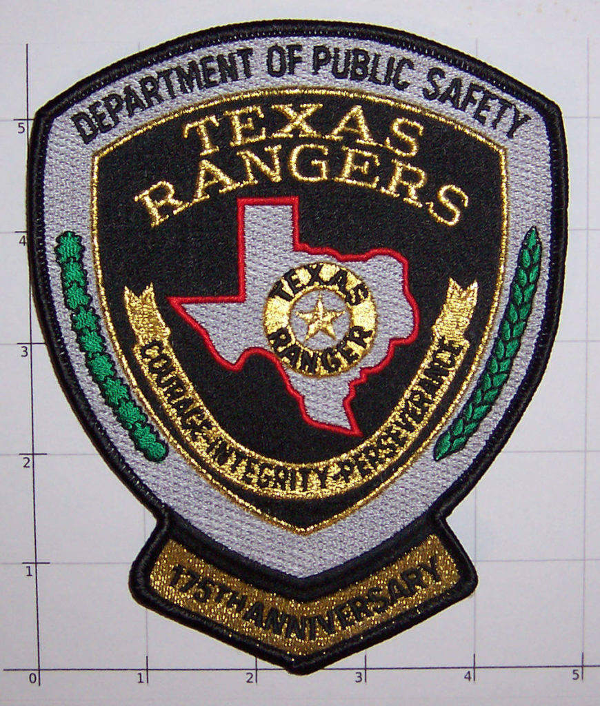 Texas Rangers 175th Anniversary Patch Department of Public Safety ...