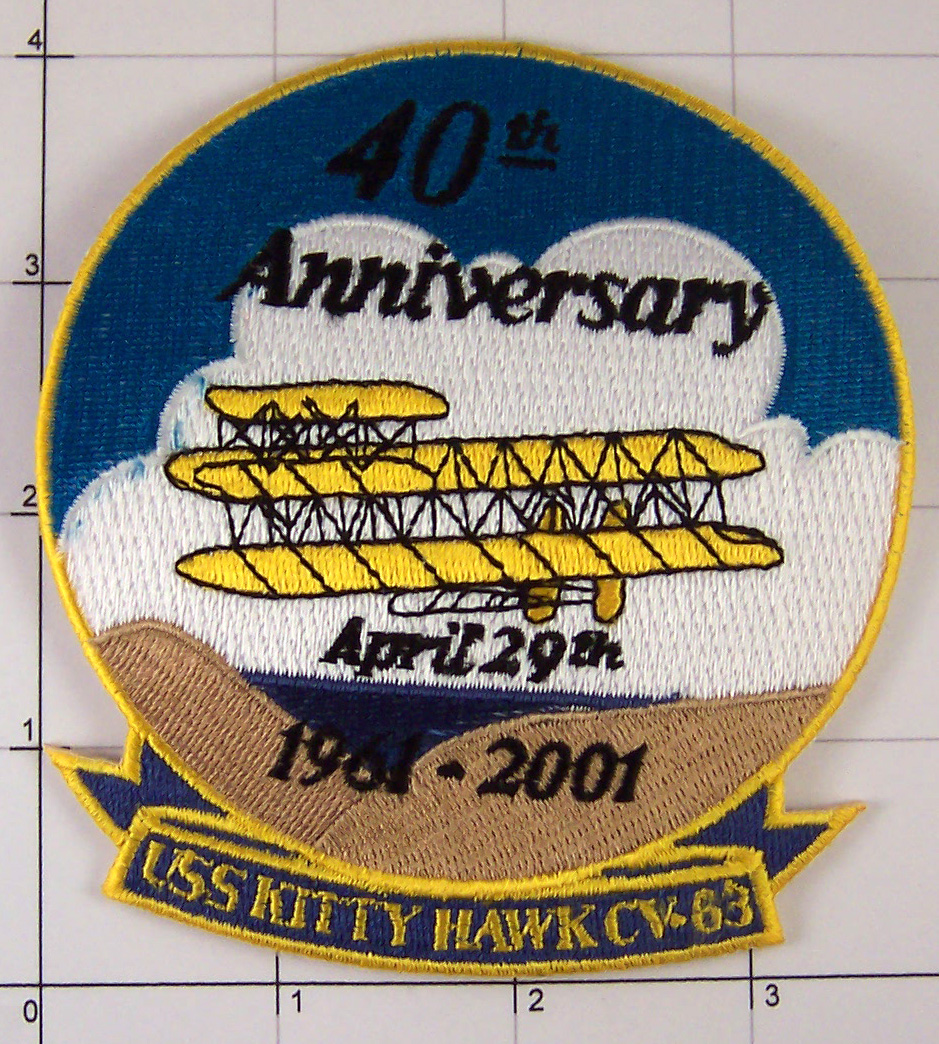 USS KittyHawk CV-63 40th Anniversary 1961 – 2001 Flight Airplane Patch ...