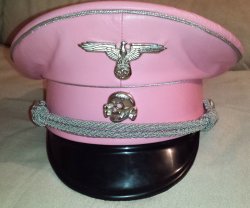 Nazi Officers Cap Pink Leather German WW2 SS